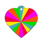 Neon Rainbow Burst Dog Tag Heart (Two Sides) Front