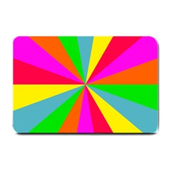 Neon Rainbow Burst Small Doormat  by PodArtist