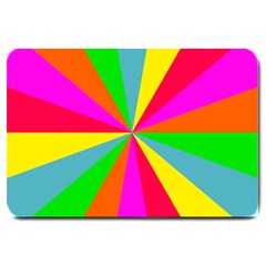 Neon Rainbow Burst Large Doormat  by PodArtist