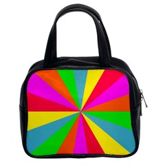 Neon Rainbow Burst Classic Handbag (two Sides) by PodArtist