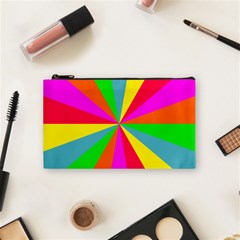 Neon Rainbow Burst Cosmetic Bag (small) by PodArtist