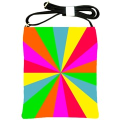 Neon Rainbow Burst Shoulder Sling Bag by PodArtist