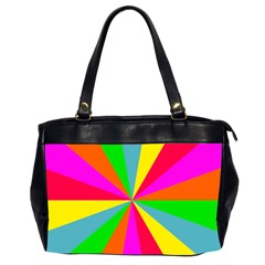 Neon Rainbow Burst Oversize Office Handbag (2 Sides) by PodArtist