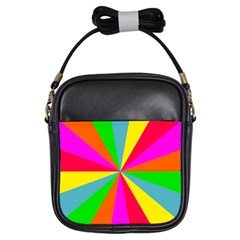 Neon Rainbow Burst Girls Sling Bag by PodArtist