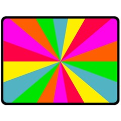 Neon Rainbow Burst Fleece Blanket (large)  by PodArtist