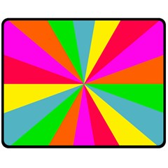 Neon Rainbow Burst Fleece Blanket (medium)  by PodArtist