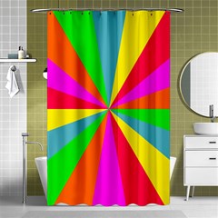 Neon Rainbow Burst Shower Curtain 48  X 72  (small)  by PodArtist