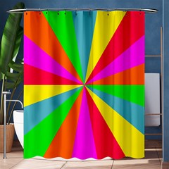 Neon Rainbow Burst Shower Curtain 60  X 72  (medium)  by PodArtist