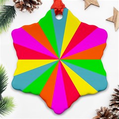 Neon Rainbow Burst Ornament (snowflake) by PodArtist