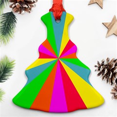 Neon Rainbow Burst Ornament (christmas Tree)  by PodArtist