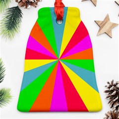 Neon Rainbow Burst Ornament (bell) by PodArtist