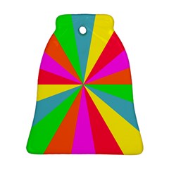 Neon Rainbow Burst Bell Ornament (two Sides) by PodArtist