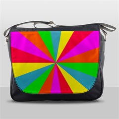 Neon Rainbow Burst Messenger Bag by PodArtist