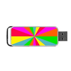 Neon Rainbow Burst Portable Usb Flash (one Side) by PodArtist