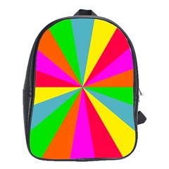 Neon Rainbow Burst School Bag (xl) by PodArtist