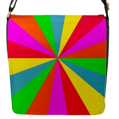 Neon Rainbow Burst Flap Closure Messenger Bag (s) by PodArtist