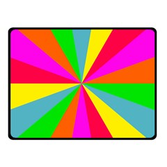 Neon Rainbow Burst Double Sided Fleece Blanket (small)  by PodArtist