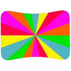 Neon Rainbow Burst Velour Seat Head Rest Cushion by PodArtist