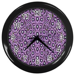 Ornate Forest Of Climbing Flowers Wall Clock (black) by pepitasart