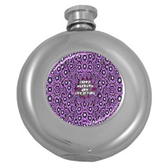 Forest Of Climbing Flowers And Life Is Fine Round Hip Flask (5 Oz) by pepitasart