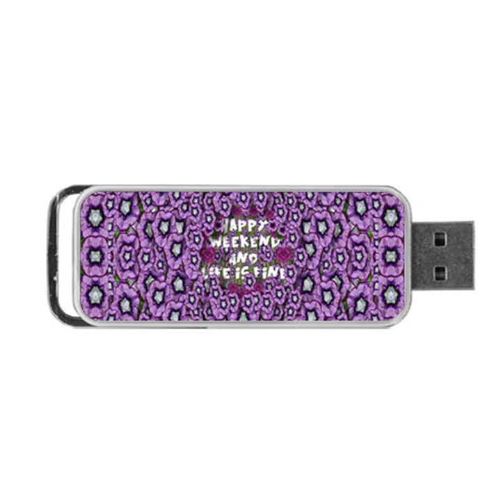 Forest Of Climbing Flowers And Life Is Fine Portable USB Flash (Two Sides)