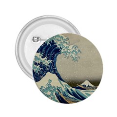 The Classic Japanese Great Wave Off Kanagawa By Hokusai 2 25  Buttons by PodArtist