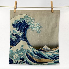 The Classic Japanese Great Wave Off Kanagawa By Hokusai Face Towel by PodArtist