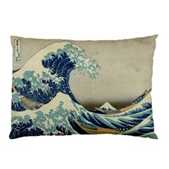 The Classic Japanese Great Wave Off Kanagawa By Hokusai Pillow Case by PodArtist