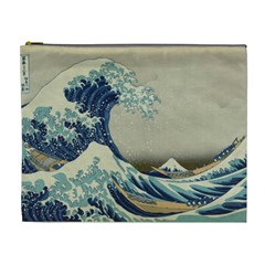 The Classic Japanese Great Wave Off Kanagawa By Hokusai Cosmetic Bag (xl) by PodArtist