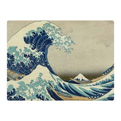 The Classic Japanese Great Wave Off Kanagawa By Hokusai Double Sided Flano Blanket (mini)  by PodArtist