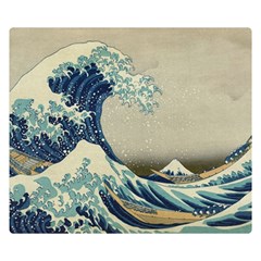 The Classic Japanese Great Wave Off Kanagawa By Hokusai Double Sided Flano Blanket (small)  by PodArtist