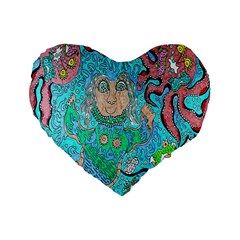 Mesmerizing Mermaid Standard 16  Premium Heart Shape Cushions by chellerayartisans