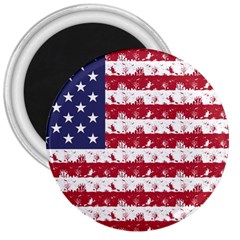 Usa Flag Halloween Holiday Nightmare Stripes 3  Magnets by PodArtist