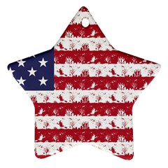 Usa Flag Halloween Holiday Nightmare Stripes Ornament (star) by PodArtist