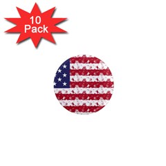 Usa Flag Halloween Holiday Nightmare Stripes 1  Mini Magnet (10 Pack)  by PodArtist