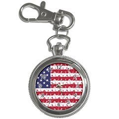 Usa Flag Halloween Holiday Nightmare Stripes Key Chain Watches by PodArtist