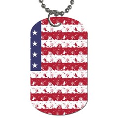 Usa Flag Halloween Holiday Nightmare Stripes Dog Tag (two Sides)