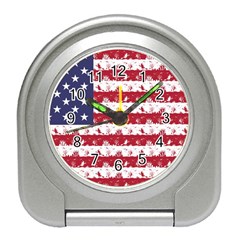 Usa Flag Halloween Holiday Nightmare Stripes Travel Alarm Clock by PodArtist