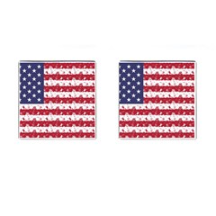 Usa Flag Halloween Holiday Nightmare Stripes Cufflinks (square) by PodArtist