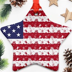 Usa Flag Halloween Holiday Nightmare Stripes Star Ornament (two Sides) by PodArtist