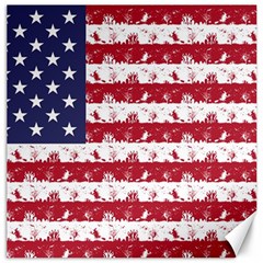 Usa Flag Halloween Holiday Nightmare Stripes Canvas 16  X 16  by PodArtist