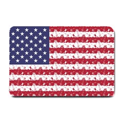 Usa Flag Halloween Holiday Nightmare Stripes Small Doormat  by PodArtist