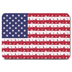 Usa Flag Halloween Holiday Nightmare Stripes Large Doormat  by PodArtist