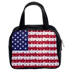 Usa Flag Halloween Holiday Nightmare Stripes Classic Handbag (two Sides) by PodArtist