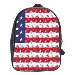 Usa Flag Halloween Holiday Nightmare Stripes School Bag (large) by PodArtist