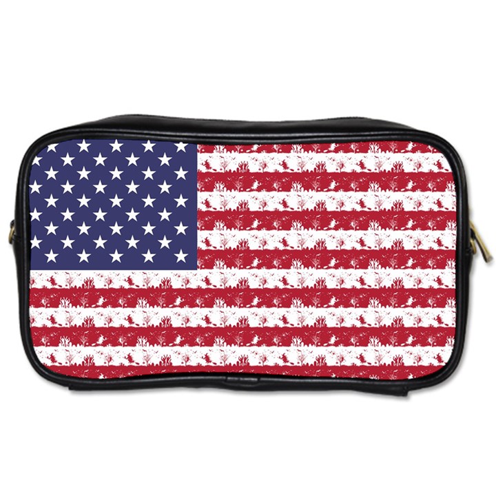 USA Flag Halloween Holiday Nightmare Stripes Toiletries Bag (One Side)