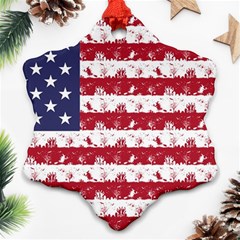 Usa Flag Halloween Holiday Nightmare Stripes Ornament (snowflake) by PodArtist