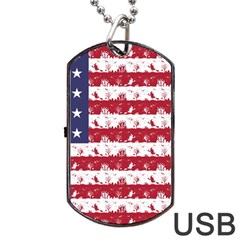 Usa Flag Halloween Holiday Nightmare Stripes Dog Tag Usb Flash (one Side) by PodArtist