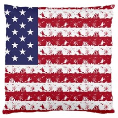 Usa Flag Halloween Holiday Nightmare Stripes Large Cushion Case (one Side) by PodArtist