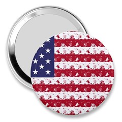 Usa Flag Halloween Holiday Nightmare Stripes 3  Handbag Mirrors by PodArtist